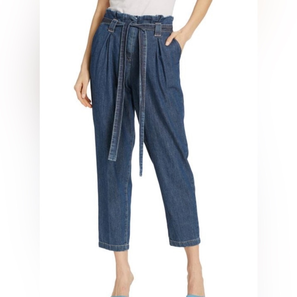 L'AGENCE NWT Women's Violette Paperbag Pants in Graham Size 29 100% Cotton